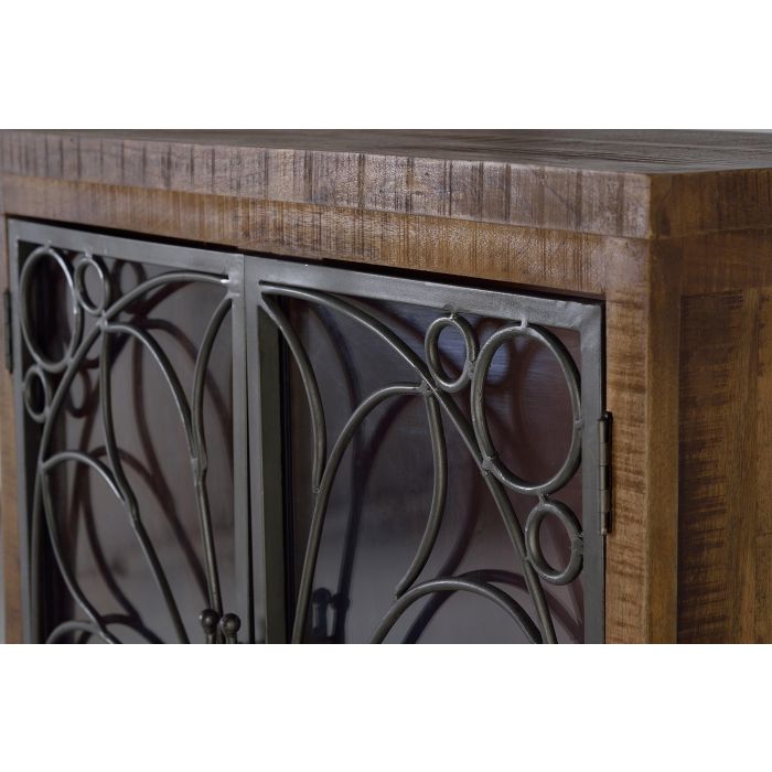 Giner y Colomer Vitrina de Madera de Mango Marrón Envejecida 130x100x40 cm 2 Cajones 2 Puertas 5 Giner y Colomer Vitrina de Madera de Mango Marrón Envejecida 130x100x40 cm 2 Cajones 2 Puertas 5