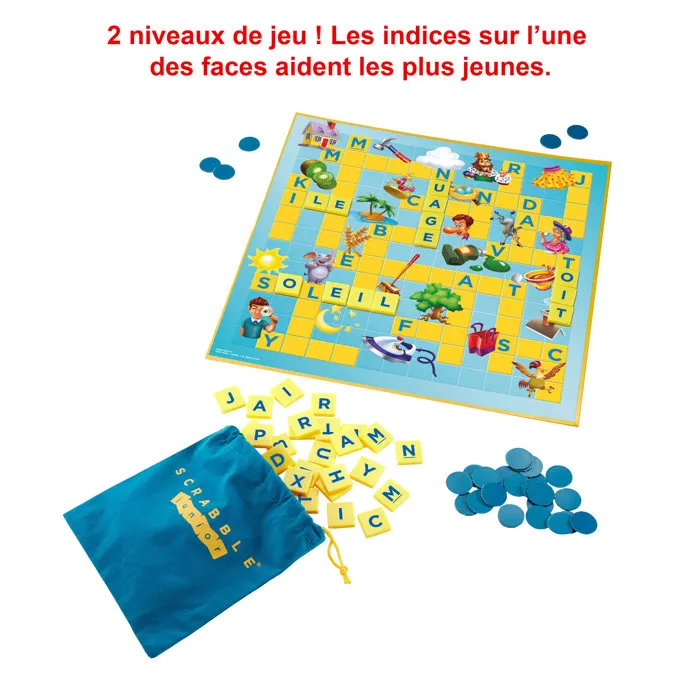 Mattel Games Scrabble Junior Juego de Mesa para Niños 6+ Años, Ayuda al Aprendizaje de Lectura y Composición de Palabras 2