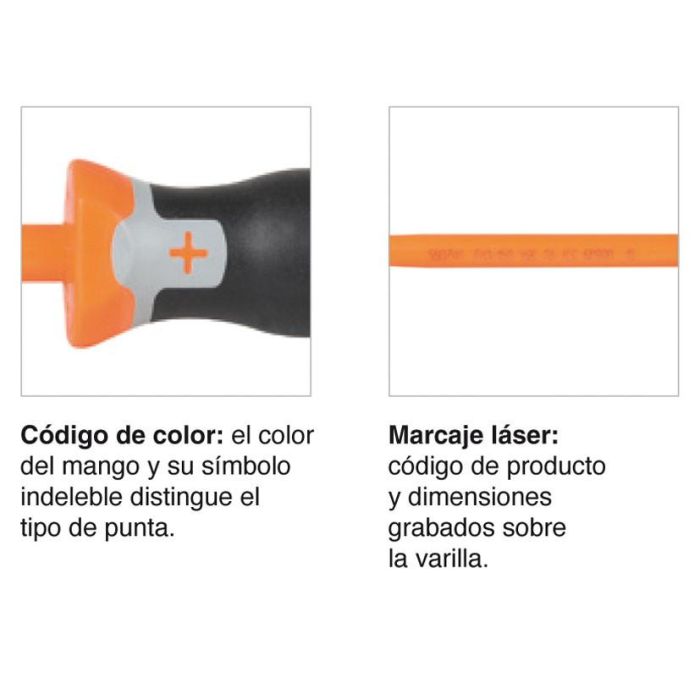 Ratio DynamicTecno-Aislo Destornillador Aislado Ph 1000V con Mango Trimaterial Antideslizante y Varilla Acero Mo-V IEC 60900 1 Ratio DynamicTecno-Aislo Destornillador Aislado Ph 1000V con Mango Trimaterial Antideslizante y Varilla Acero Mo-V IEC 60900 1