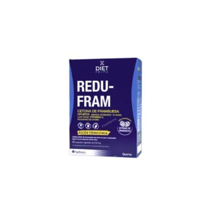 Diet Prime Redufram 60 Vcaps. Termogénico con Cetona de Frambuesa, Opuntia y Mango Africano para Metabolismo Energético y Glucosa