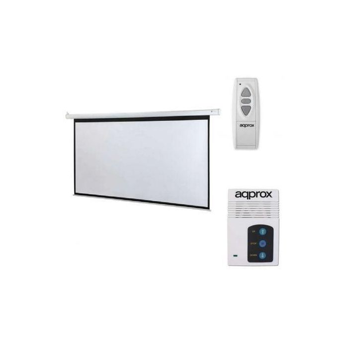 Approx APPP106E Pantalla de Proyección Eléctrica Motorizada 234x131cm 16:9 Ganancia 1.2 con Mando IR para Pared/Techo, Cine y Oficina