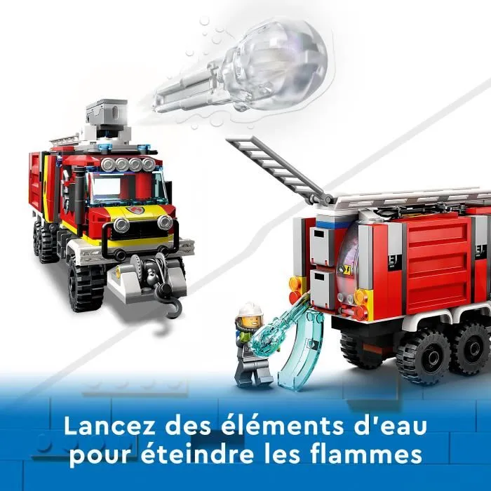 Lego CITY 60374 El camión de intervención de los bomberos, Juguete con drones modernos y figuras 3
