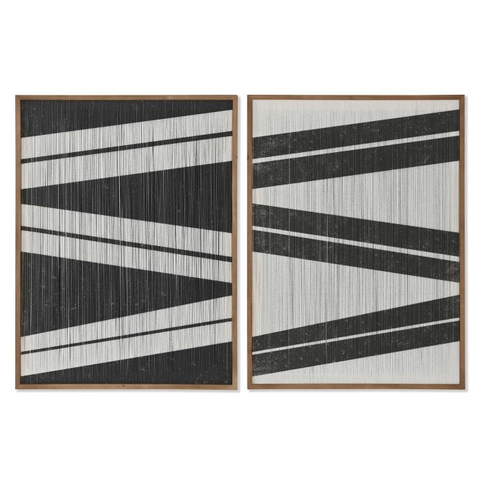 Cuadro Urban DKD Home Decor Negro Crema 3 x 80 x 60 cm (2 Unidades)