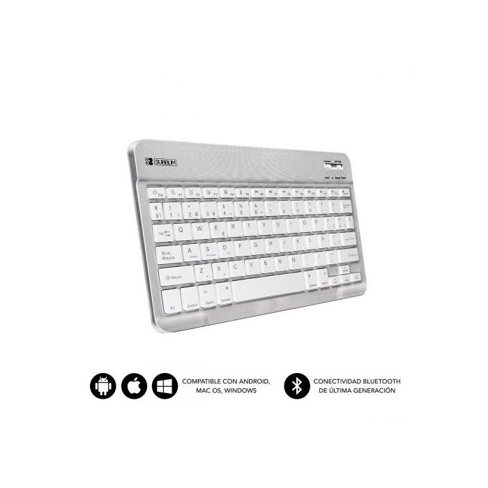 Teclado Bluetooth Subblim SUB-KBT-SM0001 Plateado Qwerty Español