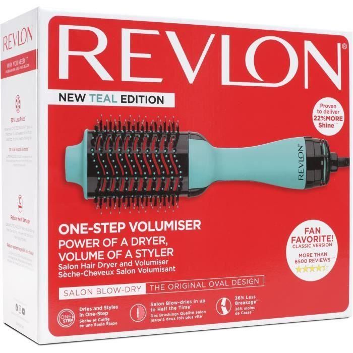 REVLON Cepillo de peinado y secado Teal Blue - Tecnología iónica - 2 velocidades - Azul 5 REVLON Cepillo de peinado y secado Teal Blue - Tecnología iónica - 2 velocidades - Azul 5