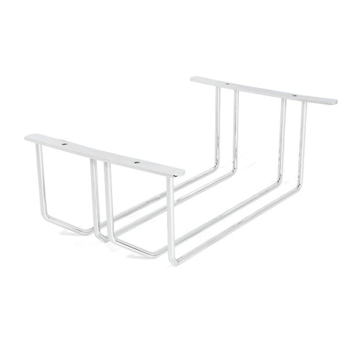 Herrajes ALK Soporte de Copas Doble para Estante, Acero Cromado Brillante, 182x279x112 mm, Organizador de Cocina/Bar