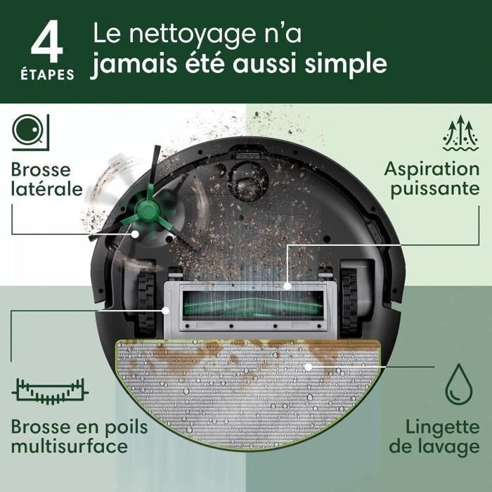 iRobot IRO5061042263308 Robot aspirador Roomba 105 Combo con 7000 Pa, autonomía 2h, depósito 400 ml, Negro 3