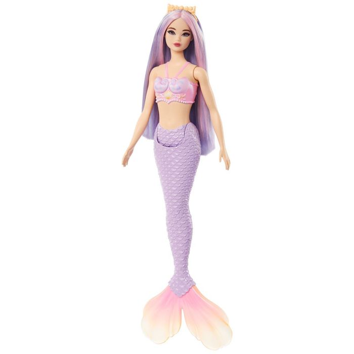 Barbie Muñeca Sirena Cabello Fantasía Lila Hrr06 Mattel 4