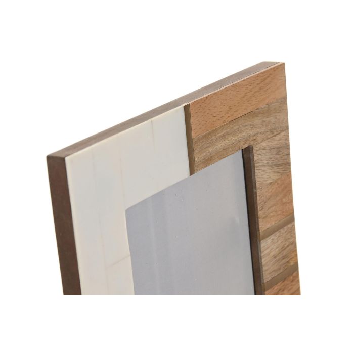 Marco Foto Scandi DKD Home Decor Blanco Marron 2 x 24 x 19 cm Set de 3 1