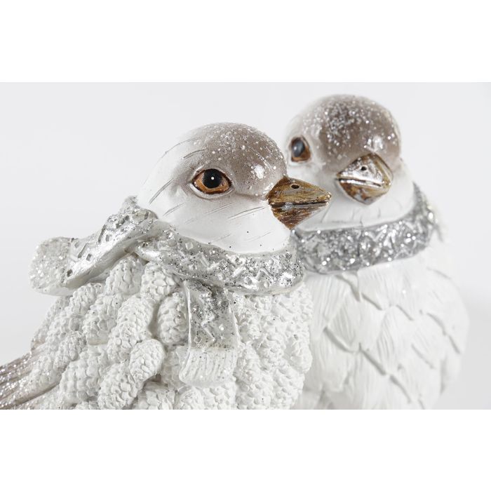 DKD Home Decor Figura Navideña Moderna de Resina Pájaro Blanco Gris, 7 x 12.5 x 13.5 cm (2 Unidades) 1 DKD Home Decor Figura Navideña Moderna de Resina Pájaro Blanco Gris, 7 x 12.5 x 13.5 cm (2 Unidades) 1