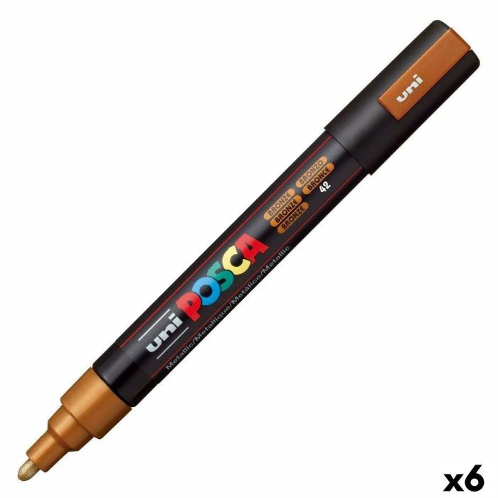 Marcador T.Opaca No Perm. Uni Posca 1,8 (Pc-5M) Bronce Metalico 6 unidades 0 Marcador T.Opaca No Perm. Uni Posca 1,8 (Pc-5M) Bronce Metalico 6 unidades 0