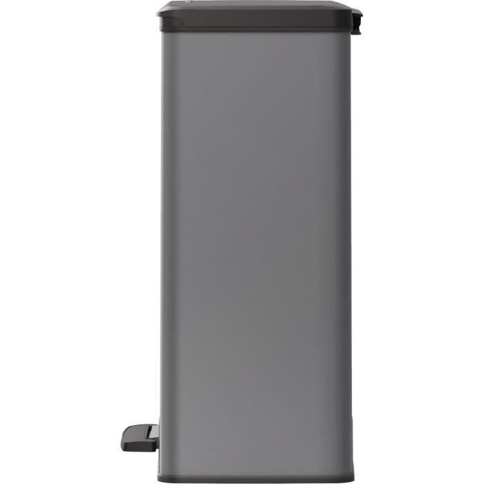 Cubo de basura rectangular - DECO BIN - CURVER - 65L - Gran capacidad - 49 x 32 x 61 cm - Antracita 2