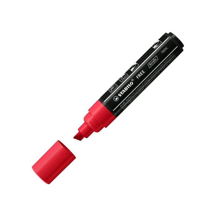 Marcador Acrylic Stabilo Free T800C Arty Line 4-10 Mm Carmin (748) 5 unidades