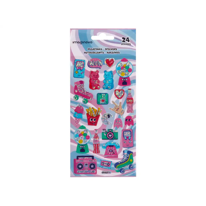 Imaginovo Pegatinas Diseños Surtidos Hobbies con Brillo 214x100 mm para Cuadernos, Agendas, Portátiles y Móviles, PVC 1