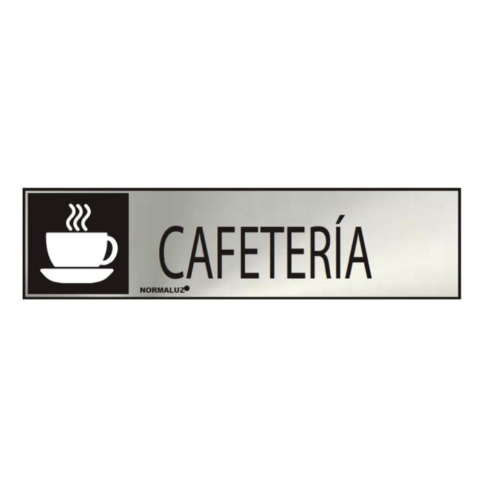 Normaluz Cartel informativo Cafetería Acero inoxidable adhesivo 0.8mm 5x20cm