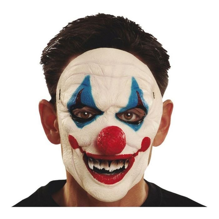 1/2 clown latex mask one size