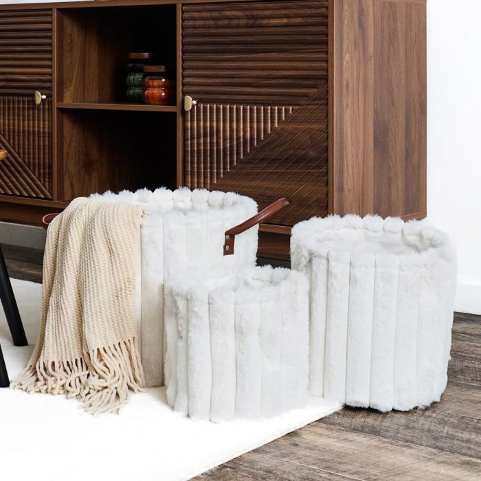 Juego De 3 Cestas Efecto Pelo Home Deco Factory 1