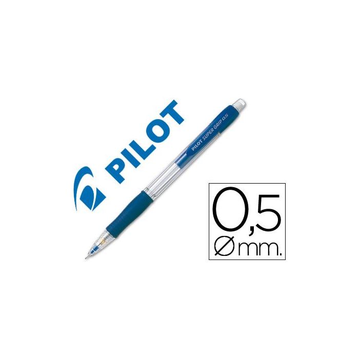 Portaminas Pilot Super Grip Azul 0,5 mm Sujecion De Caucho 12 unidades