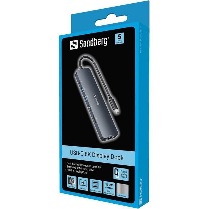Sandberg USB-C 8K Display Dock 6 Sandberg USB-C 8K Display Dock 6