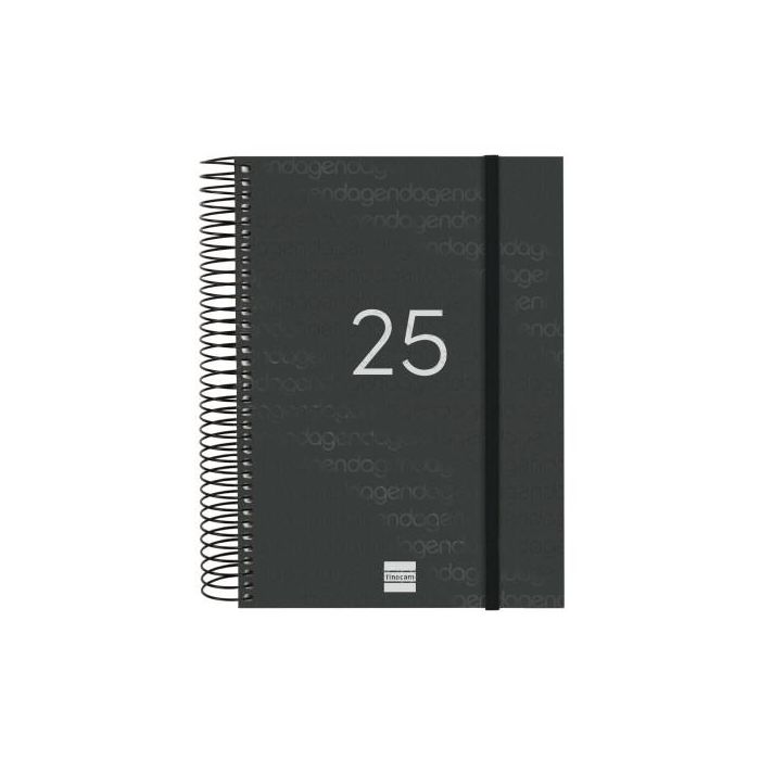 Finocam Agenda Anual Year Espiral E10-155x212 mm 1Dp Negro 2025