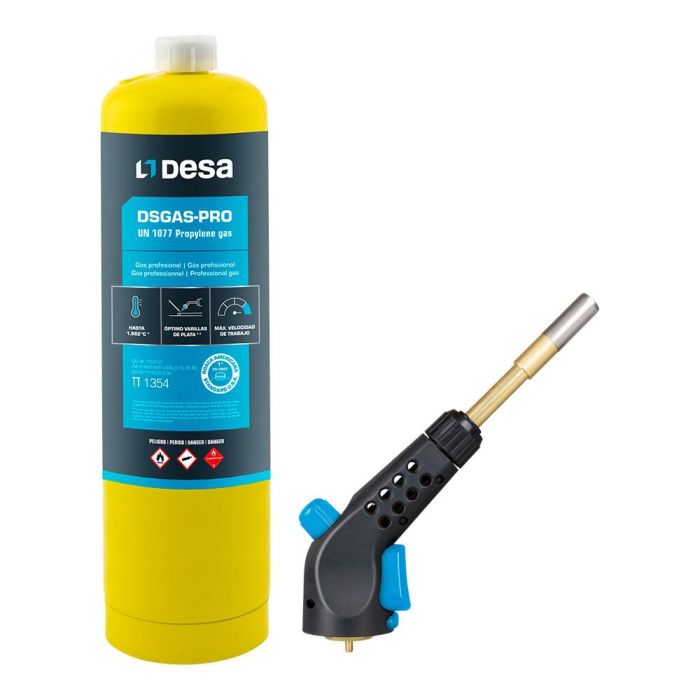Desa Soplete gas M1 turbo - usa 1 plg dsgas-pro con botella 400g, boquilla Ø16mm, encendido piezoeléctrico, 360°, soldadura 0 Desa Soplete gas M1 turbo - usa 1 plg dsgas-pro con botella 400g, boquilla Ø16mm, encendido piezoeléctrico, 360°, soldadura 0
