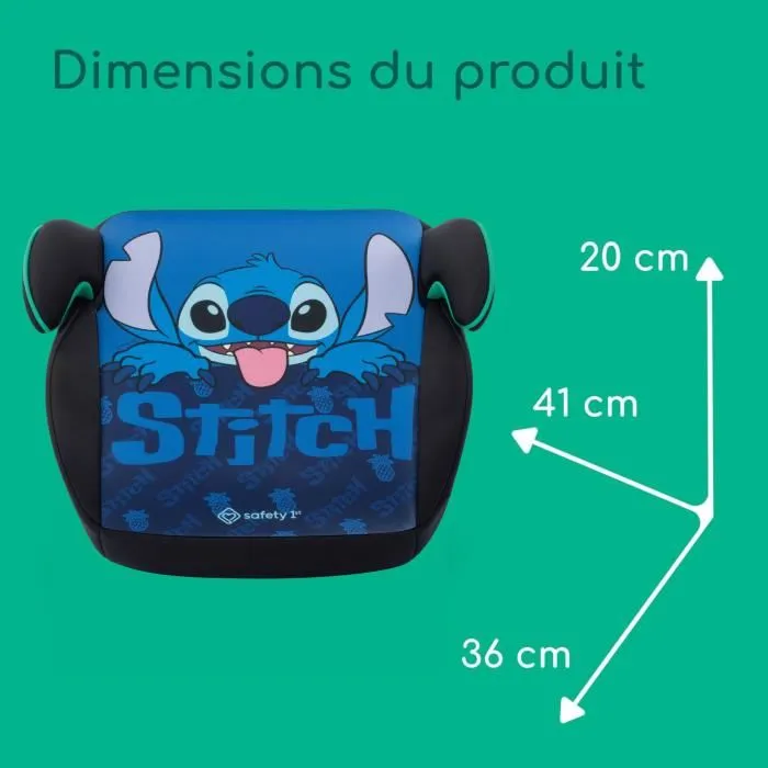 Safety 1St SF8712930023982 Asiento Elevador para Auto Disney Star Plus i-Safe Stitch, Grupo 3, con Cinturón, de 6 a 10-12 Años (36 kg), Classic Stitch 5
