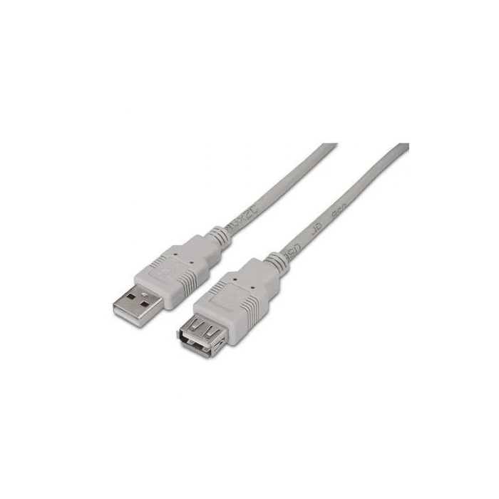 AISENS - CABLE USB 2.0, TIPO A/M-A/H, BEIGE, 3.0M