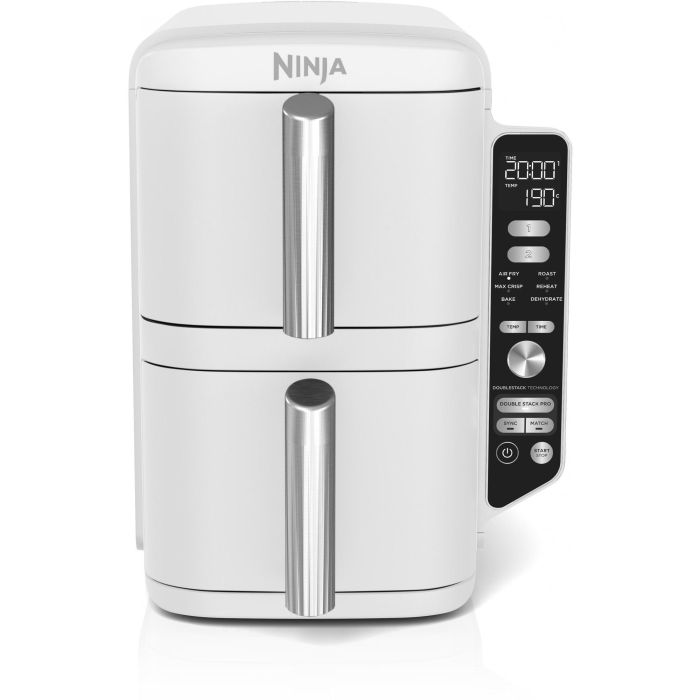 Ninja SL400EUWH Freidora de Aire Doble Stack XL 9.5L Blanco para 8 Personas con 6 Programas y Funciones Múltiples 1