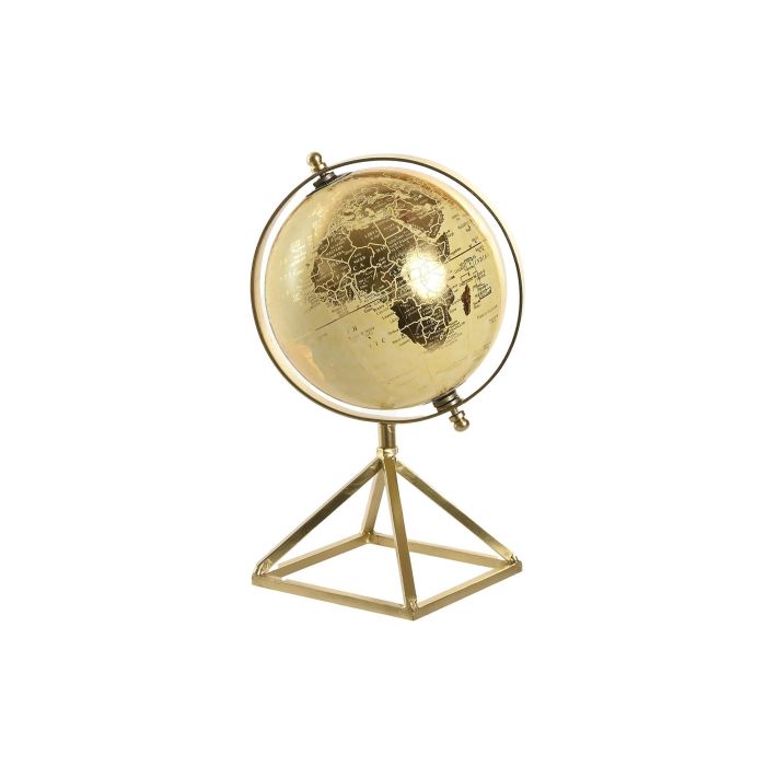 DKD Home Decor Globo Terráqueo Urban Dorado 12x22x12 cm con Base Pirámide de PVC y Hierro DKD Home Decor Globo Terráqueo Urban Dorado 12x22x12 cm con Base Pirámide de PVC y Hierro