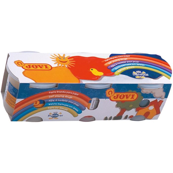 Pasta Jovi Blandiver Caja De 3 Botes Amarillo-Azul-Rojo 1