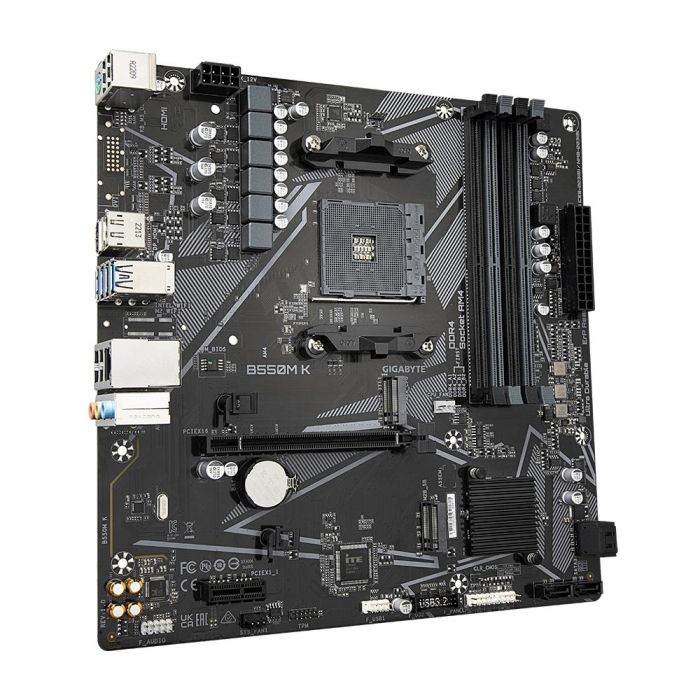 Gigabyte B550M K 1.0 Placa Base AMD B550 Socket AM4 Micro ATX, Compatible con AMD Ryzen 5, DDR4-SDRAM, 9MB55MK-00-10 2