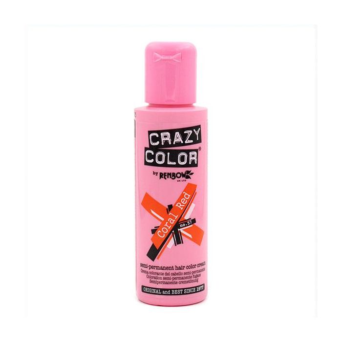 Crazy Color Tinte Semi-Permanente 57 Coral Red 100 Ml para Cabello Decolorado Crazy Color Tinte Semi-Permanente 57 Coral Red 100 Ml para Cabello Decolorado