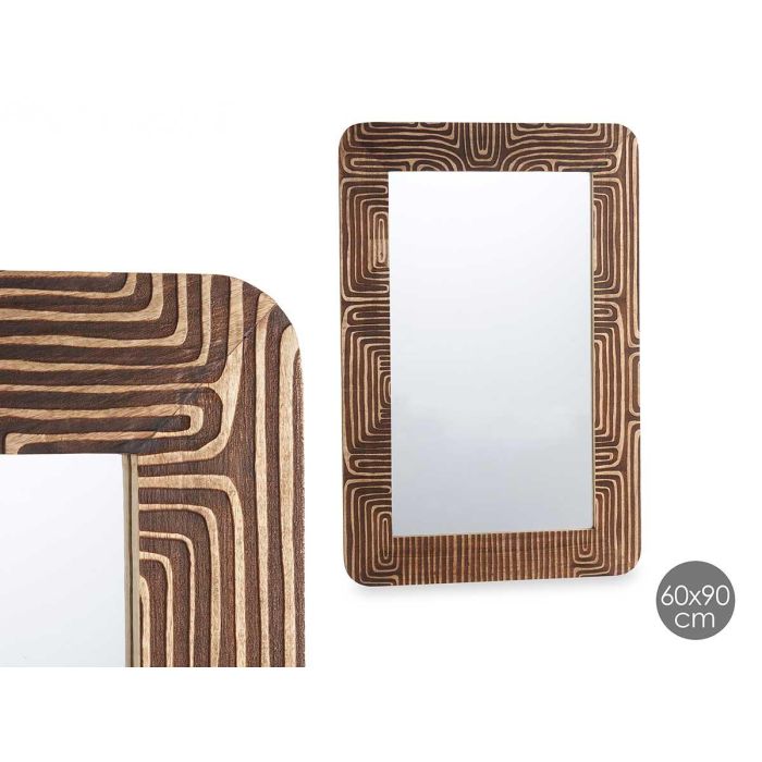 Espejo madera marrón 60x90 cm - Giftdecor Espejo madera marrón 60x90 cm - Giftdecor