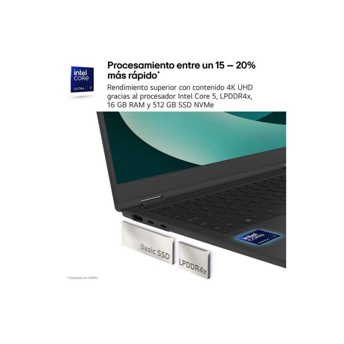 LG 16Z90RU-G.AP55B Portátil Gram 16" WQXGA Intel Core i5-1334U 16GB RAM 512GB SSD Windows 11 Pro Negro 4 LG 16Z90RU-G.AP55B Portátil Gram 16" WQXGA Intel Core i5-1334U 16GB RAM 512GB SSD Windows 11 Pro Negro 4