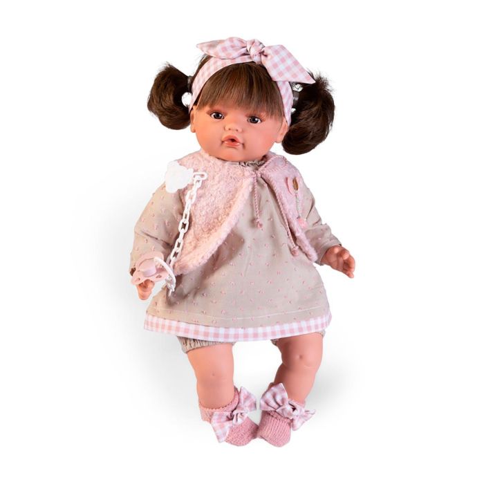 Muñeca beni llorona con chaleco, cuerpo de tela 42 cm 3