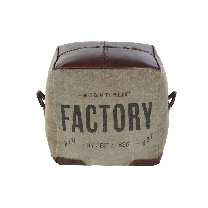 DKD Home Decor Reposapies Vintage de Piel y Poliester en Marron y Beige, con Altura de Asiento 40 cm y Dimensiones 40x40x46 cm 2 DKD Home Decor Reposapies Vintage de Piel y Poliester en Marron y Beige, con Altura de Asiento 40 cm y Dimensiones 40x40x46 cm 2