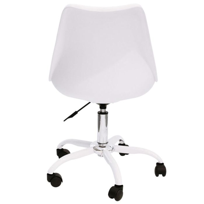 Home Deco Factory Silla con Ruedas Blanca Colección Essentiel 3 Home Deco Factory Silla con Ruedas Blanca Colección Essentiel 3