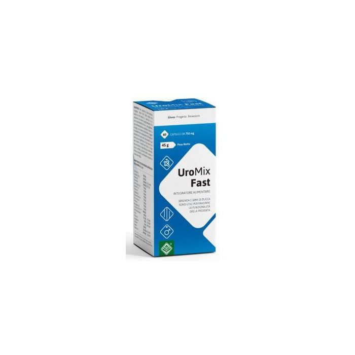 GHEOS Uromix Fast 60 750 Mg 60 Cápsulas para Próstata y Tracto Urinario Hombre con Serenoa y Vitaminas