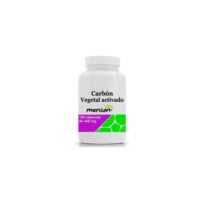 MENSAN Carbón Vegetal Activado 450mg para Suplemento Dietético, 100 Cápsulas