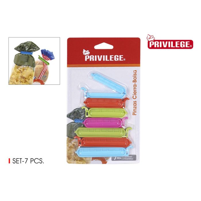 Set de 7 Pinzas Cierra Bolsas Privilege (24 Unidades) Set de 7 Pinzas Cierra Bolsas Privilege (24 Unidades)