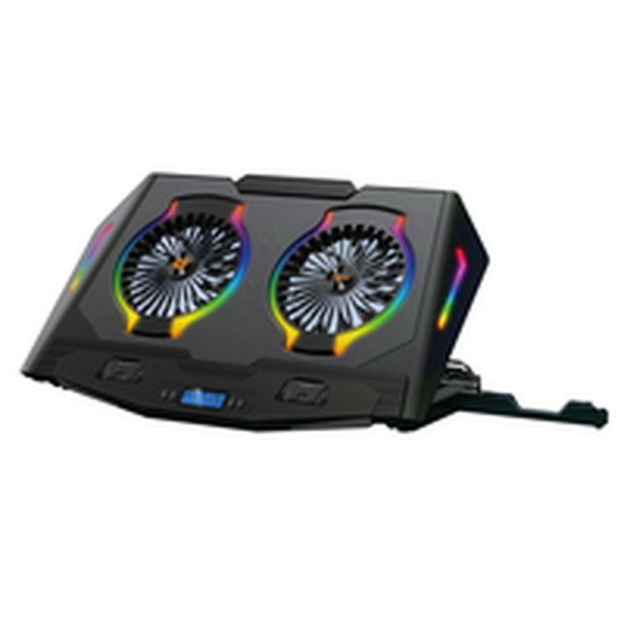 Conceptronic THYIA02B Soporte Base Refrigeración Portátiles Gaming 17" RGB 2 Ventiladores Silenciosos Pantalla LCD 4 Niveles USB Negro 11