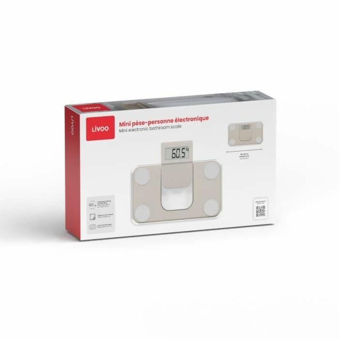 Báscula Digital de Baño Livoo DOM532C Crema Cristal Templado 180 kg 1 Báscula Digital de Baño Livoo DOM532C Crema Cristal Templado 180 kg 1