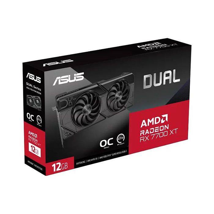 ASUS Tarjeta Gráfica Dual Radeon RX 7700 XT OC 12GB GDDR6 para Gaming y Edición 3