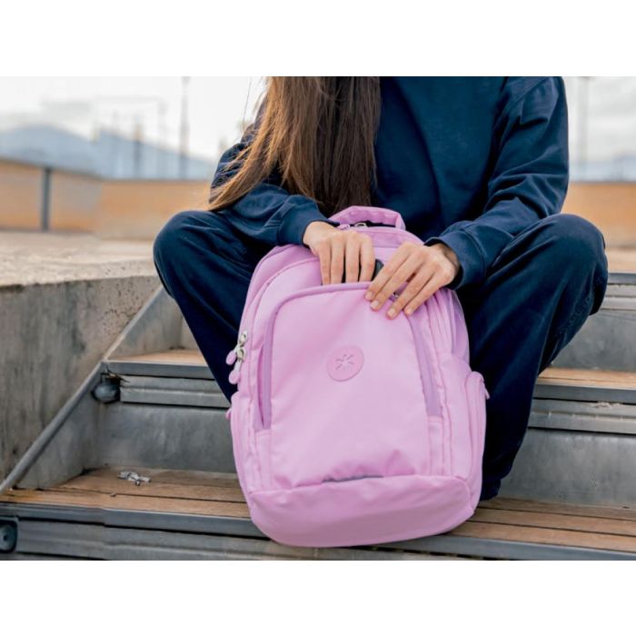 Mochila Antartik Multibolsillo 19 L Compartimento Para Portatil Y Tablet Color Rosa 450 X 160 X 300 mm 10