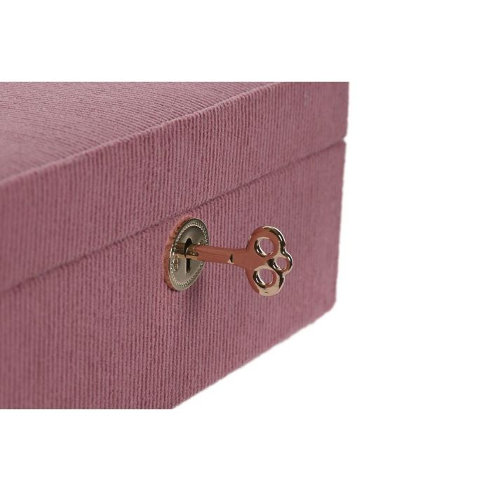 Caja-Joyero Home ESPRIT Crema Magenta 27 x 19 x 9 cm 1