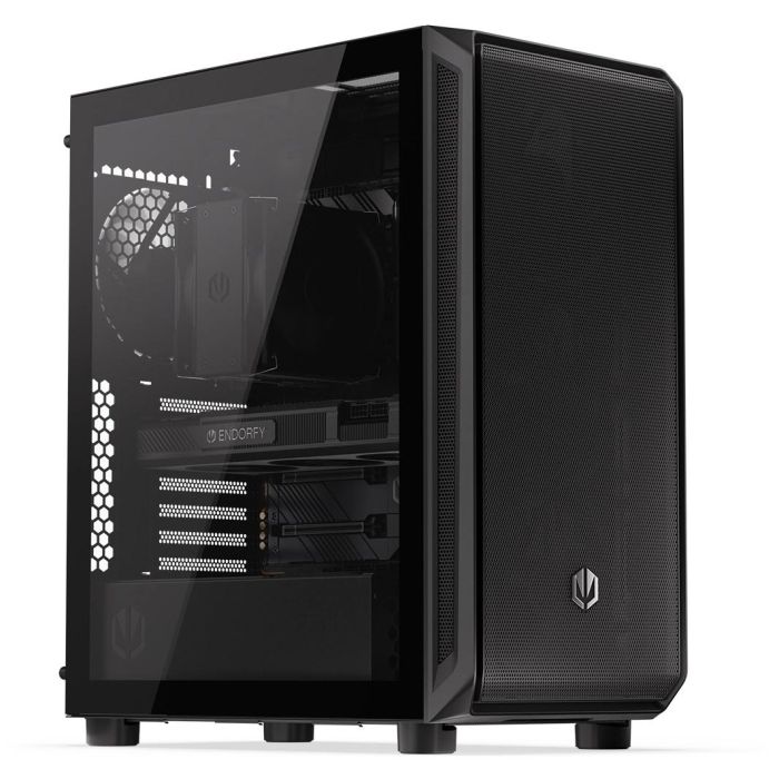 ENDORFY EY2A010 ARX 500 Air TG Black - Caja PC Midi Tower Gaming con Panel y Ventana Lateral de Vidrio Templado