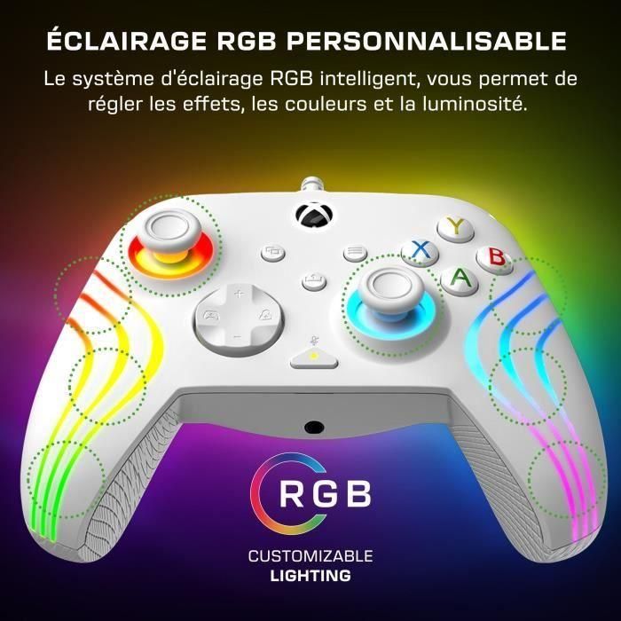 Gamepad - Xbox Series X|S, Xbox One y PC - Afterglow Wave - RGB - Con cable - Blanco - TURTLE BEACH 4