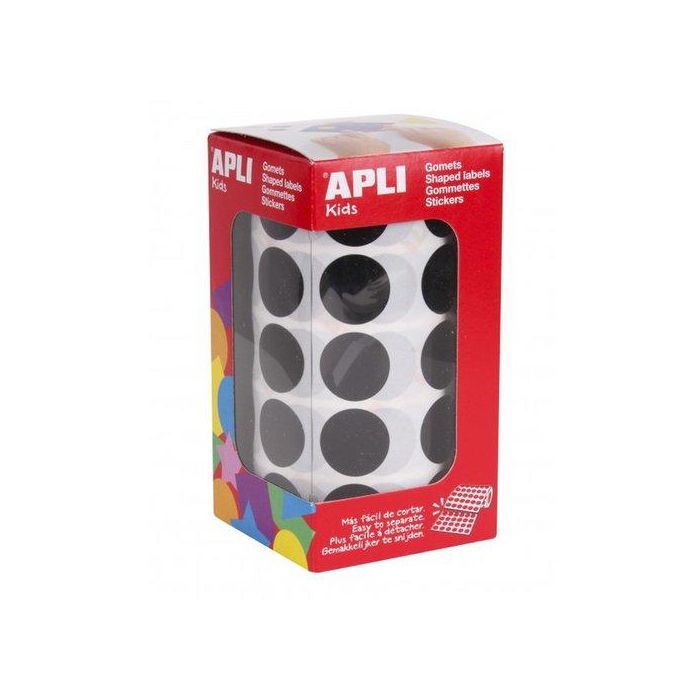 Gomets Apli Rollo 59H Circulo Ø 20 Mm Negro 1.770 Uds. (11492)