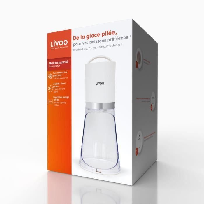 Livoo DOM462 Trituradora de Hielo con Depósito de 150ml, 2 Tamaños de Hielo, Arranque Automático y Cuchilla de Acero Inoxidable 5 Livoo DOM462 Trituradora de Hielo con Depósito de 150ml, 2 Tamaños de Hielo, Arranque Automático y Cuchilla de Acero Inoxidable 5