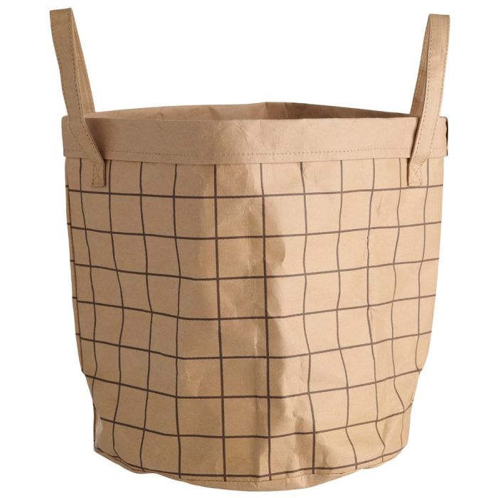 Day Cesta Diámetro 30 cm Altura 30 cm Multiusos Papel Cuadros con Asas 2